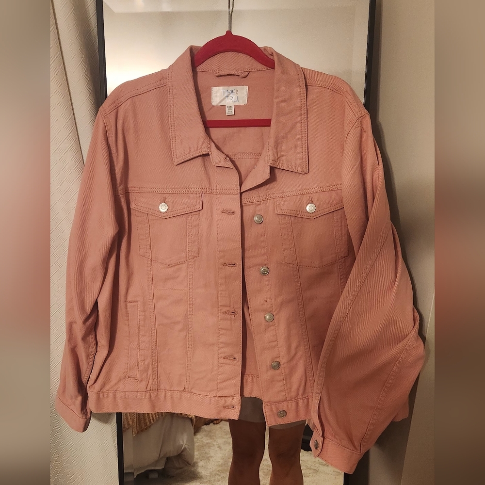 Time and Tru Blush Pink Denim Jacket